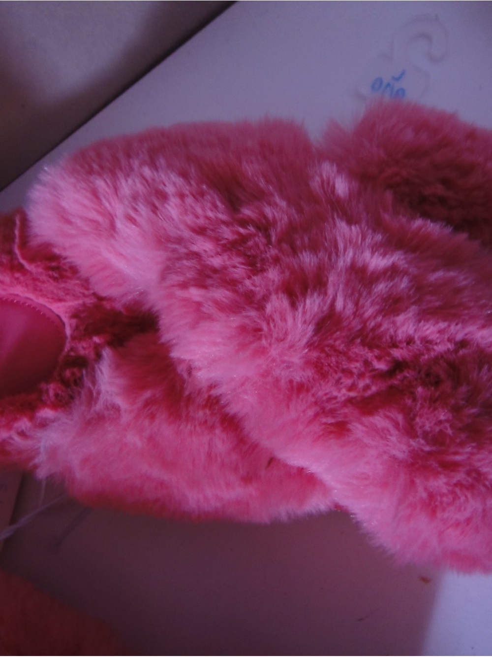 stars above Hot Pink Fuzzy Women's Slip-On Slippers - Picture 2 of 4